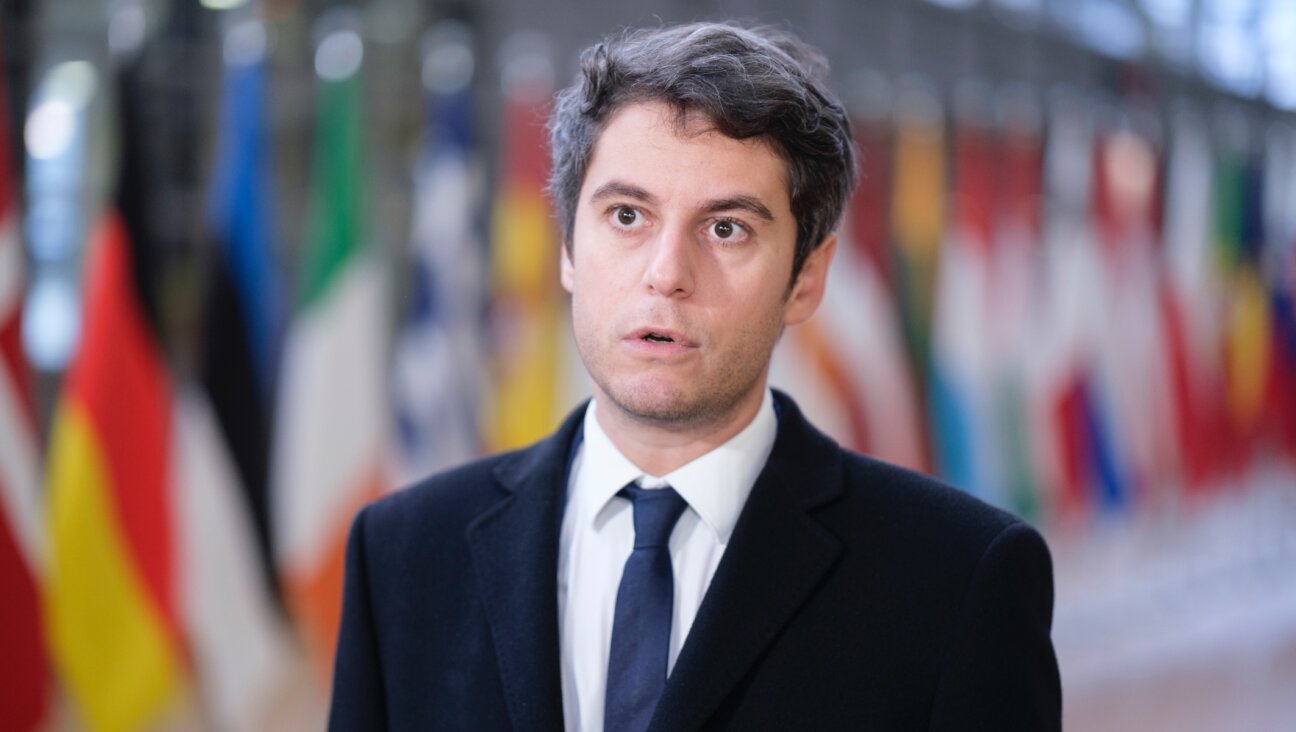 French Minister of National Education and Youth Gabriel Attal talks to media prior an education and youth Ministers Council meeting in the Europa building in Brussels, Nov. 23, 2023. (Thierry Monasse/Getty Images)