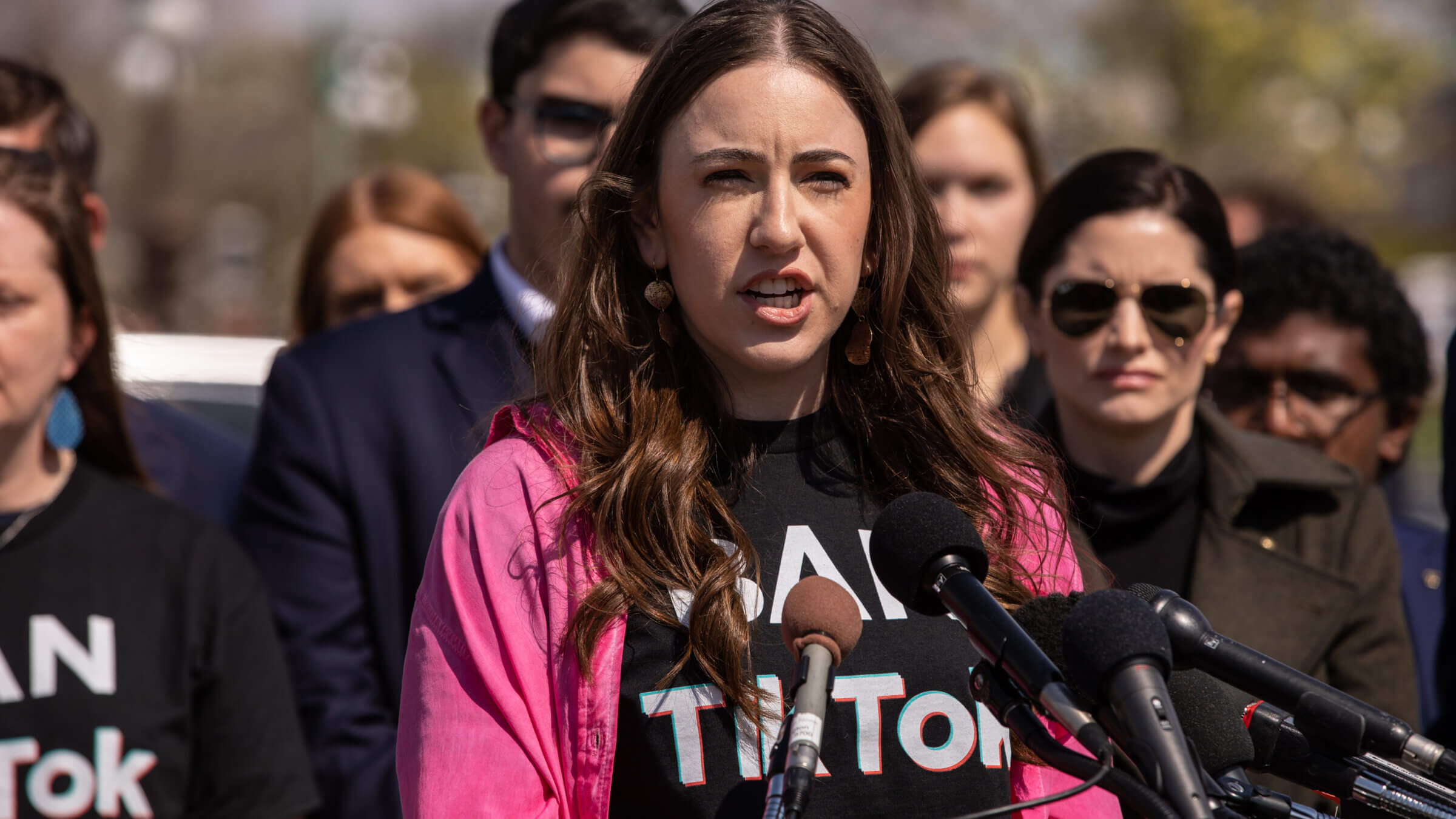 Chaya Raichik, creator of the X account LibsOfTiktok, at a news conference outside the U.S. Capitol in March 2023. 