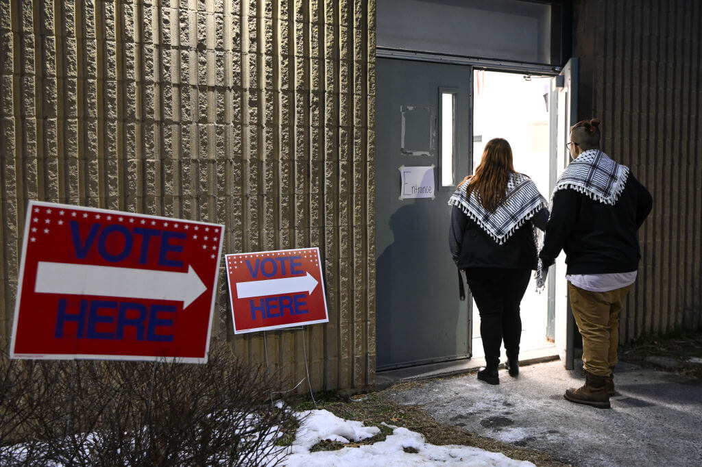 Voters at a polling station in Nashua, New Hampshire, on Jan. 23. 