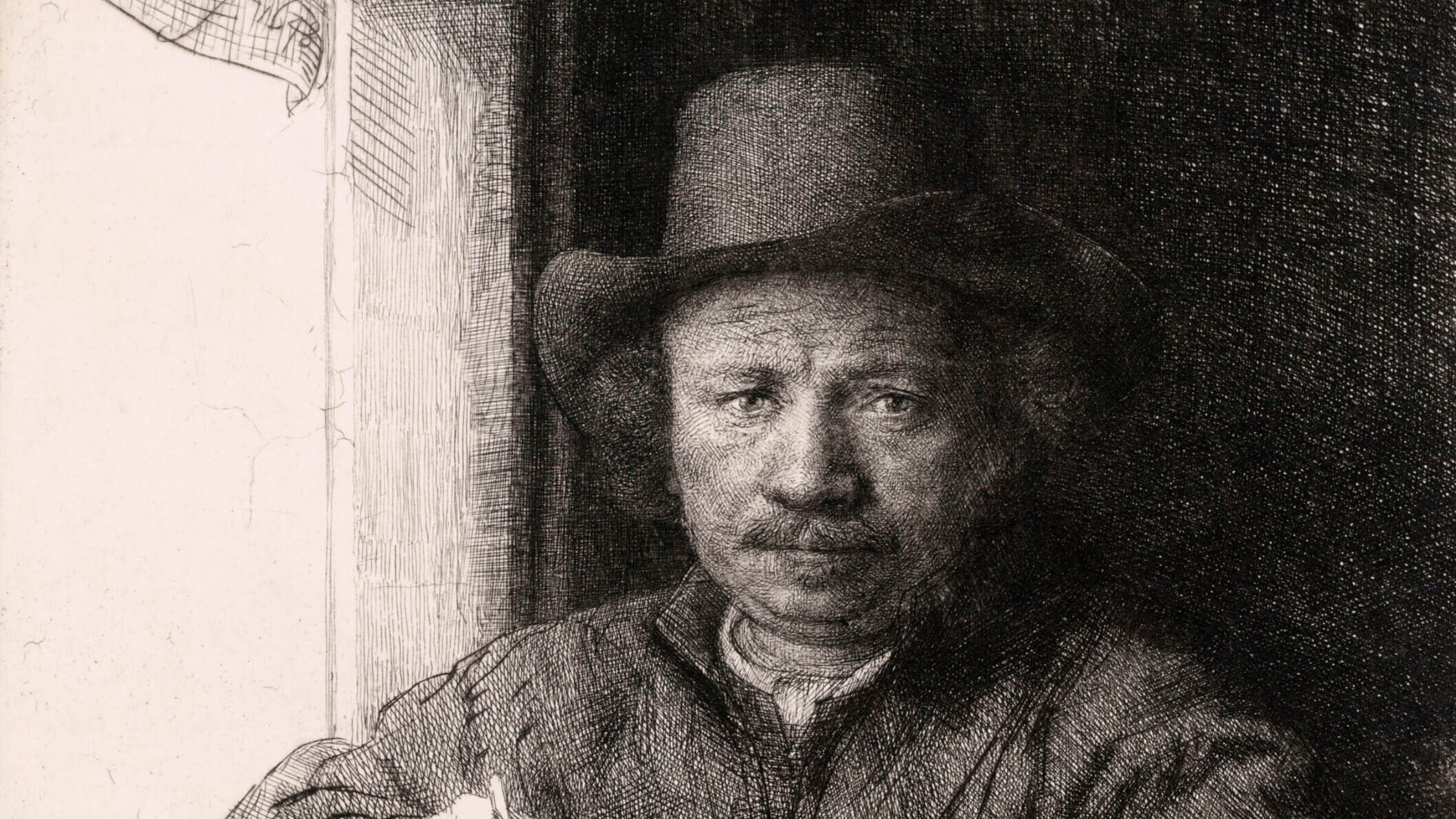 A self-portrait bv Rembrandt van Rijn, 1648.