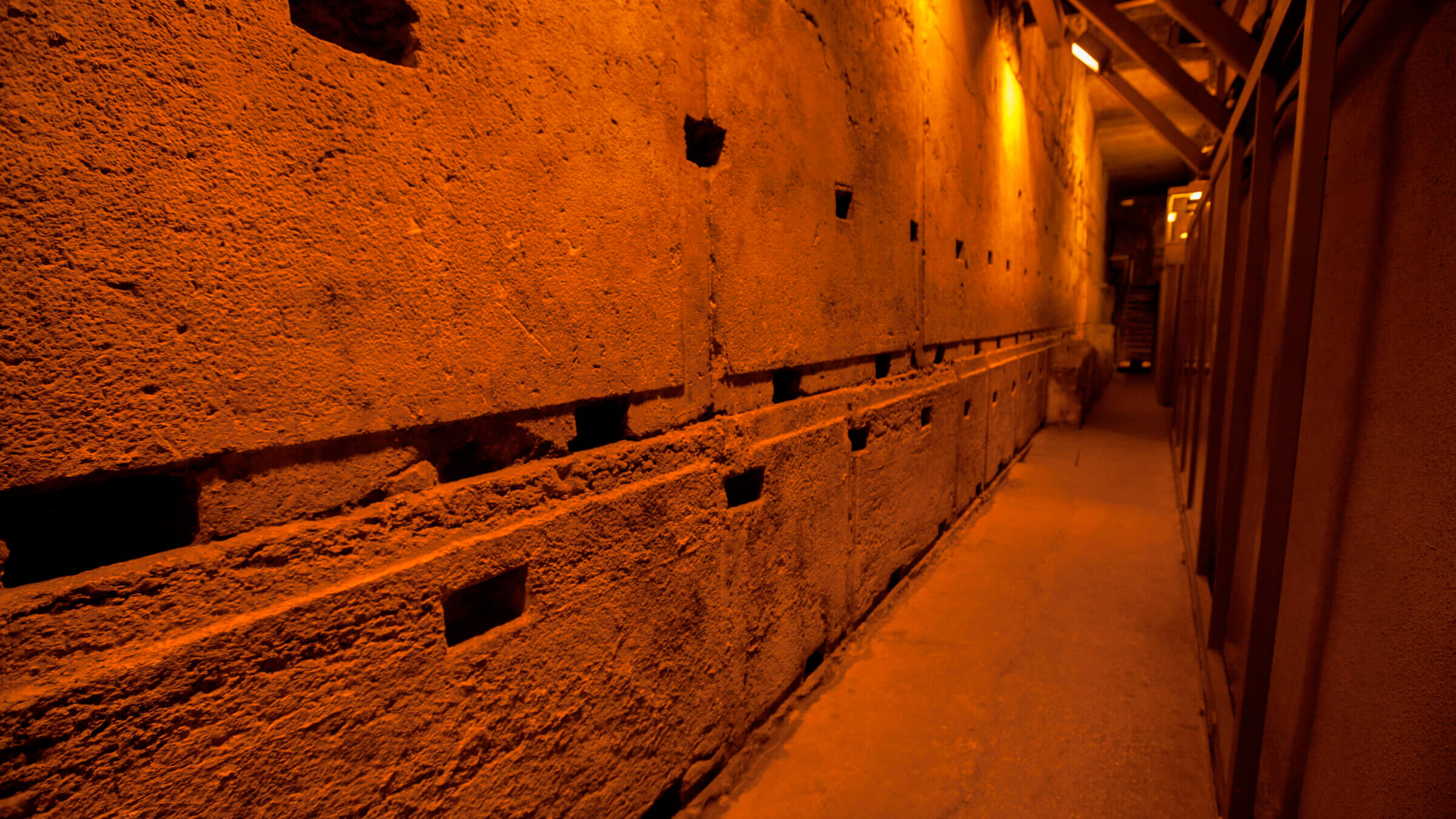 The underground tunnel beneath the Wailing Wall in Jerusalem.