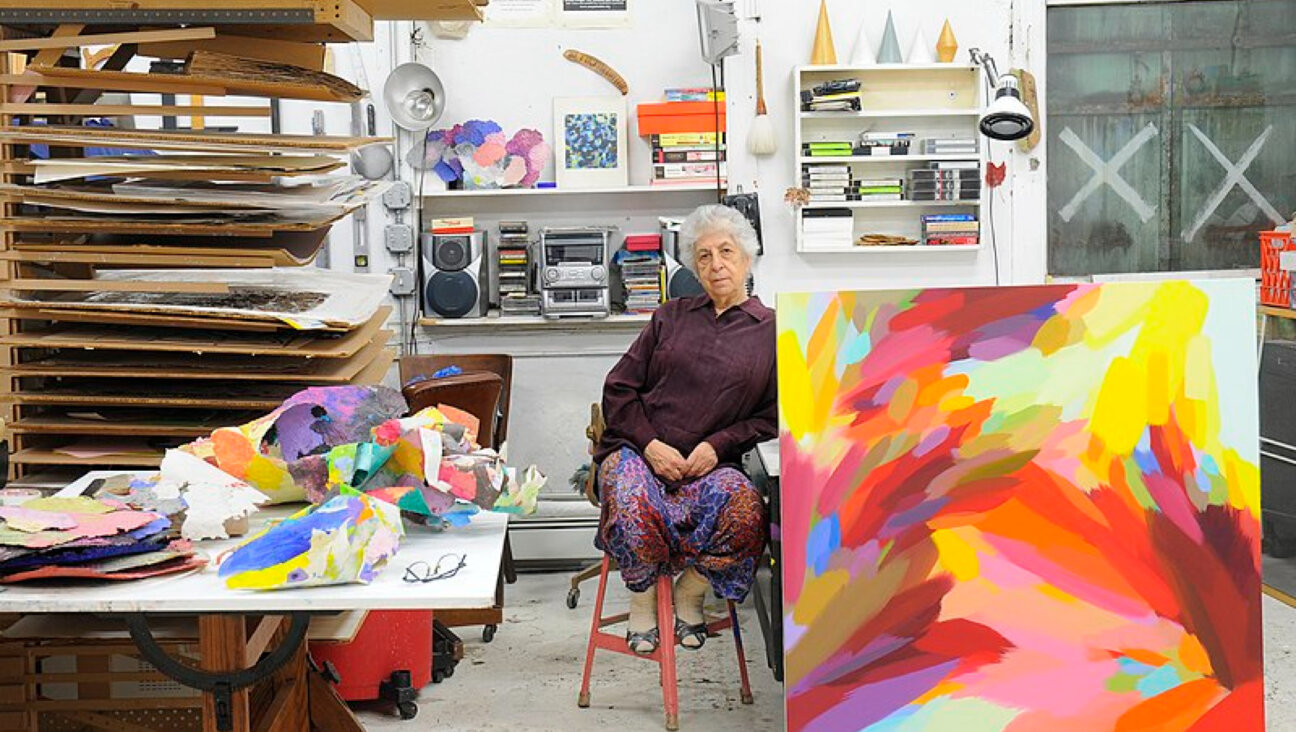 Samia Halaby in her studio, August 2016.