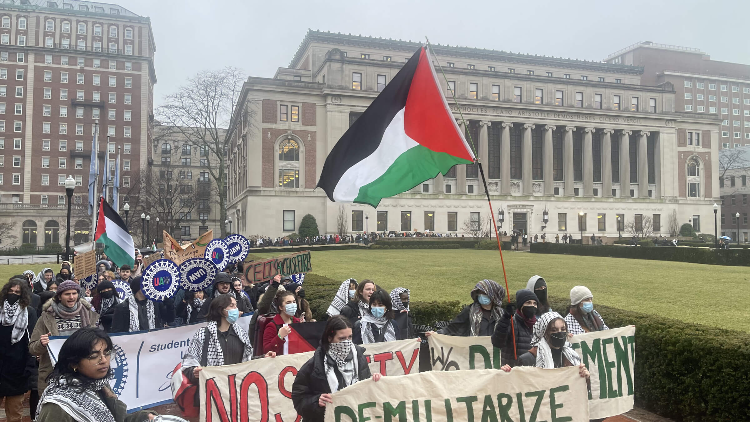 Pro-Palestinian protesters at Columbia University Jan. 24.