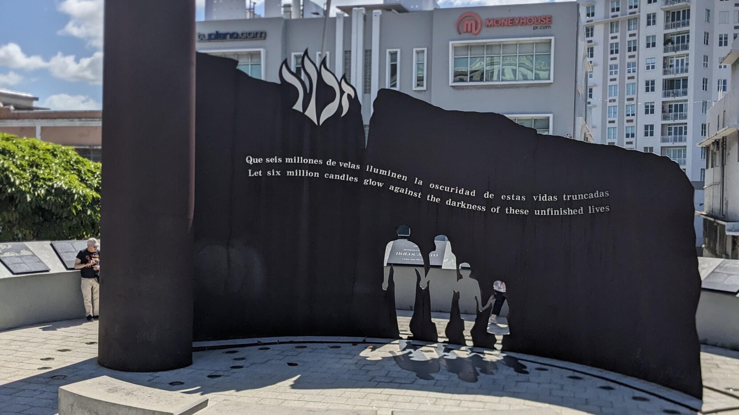 The Holocaust memorial in San Juan, Puerto Rico, is titled <i>In the Shadow of Their Absence</i>.