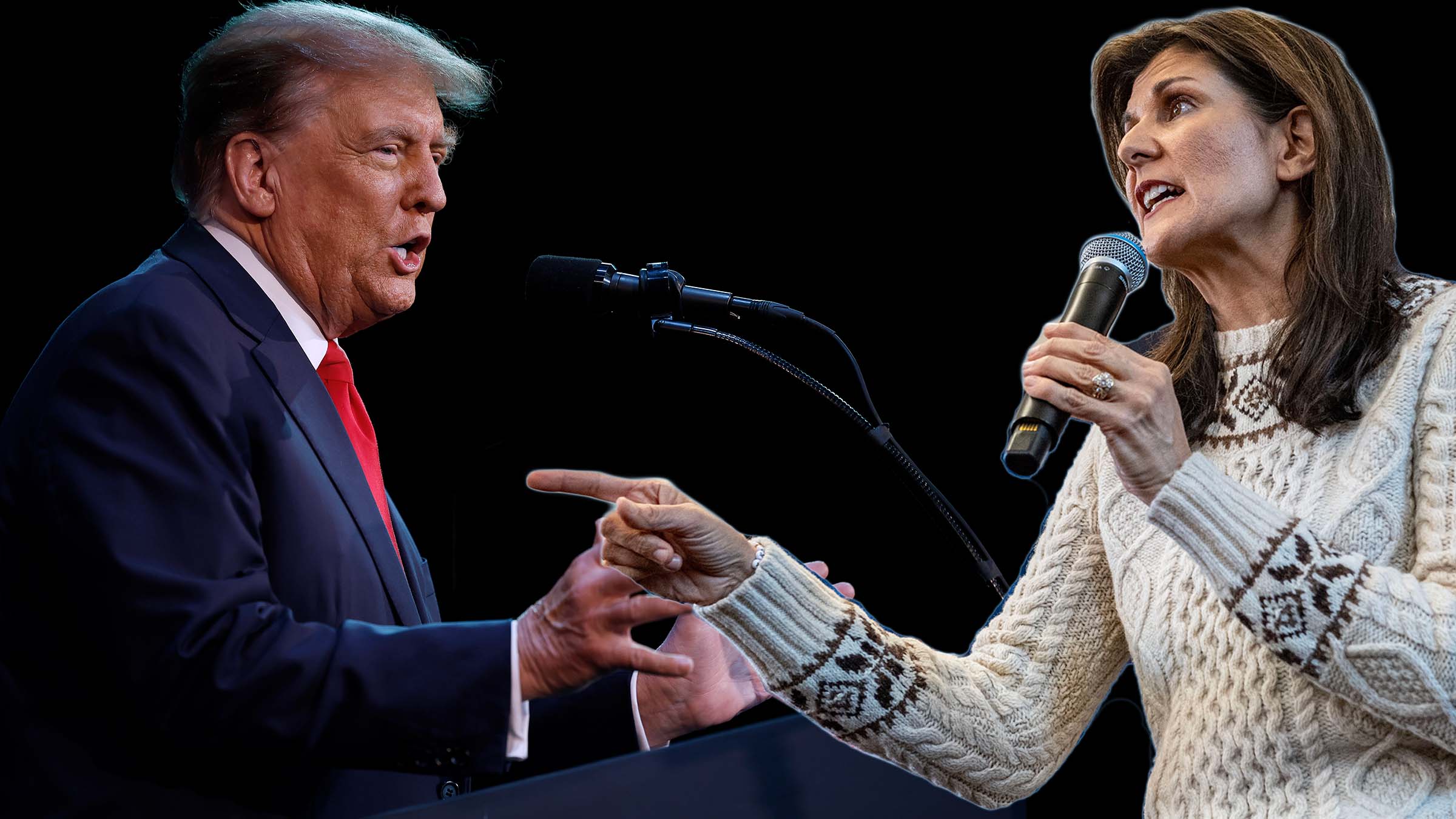Former President Donald Trump (left) and Nikki Haley 