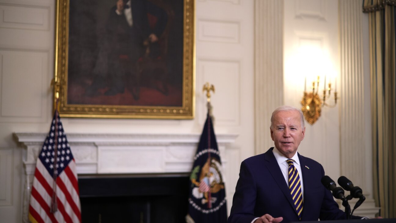 U.S. President Joe Biden delivers remarks on the Emergency National Security Supplemental Appropriations Act in the State Dining Room of the White House, Feb. 6, 2024. (Alex Wong/Getty Images)