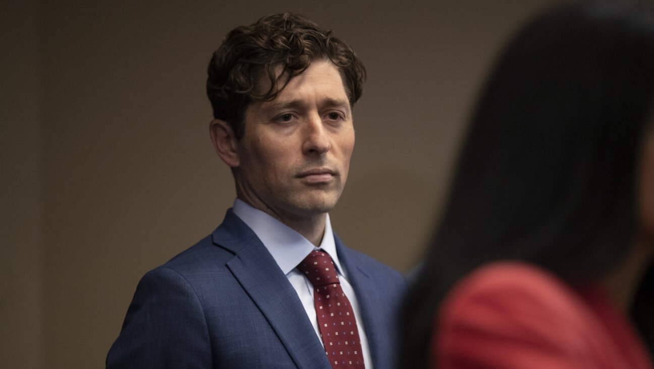 Minneapolis Mayor Jacob Frey listens during a press conference at the Department of Justice in Minneapolis, Minnesota, June 16, 2023. (Christopher Mark Juhn/Anadolu Agency via Getty Images)