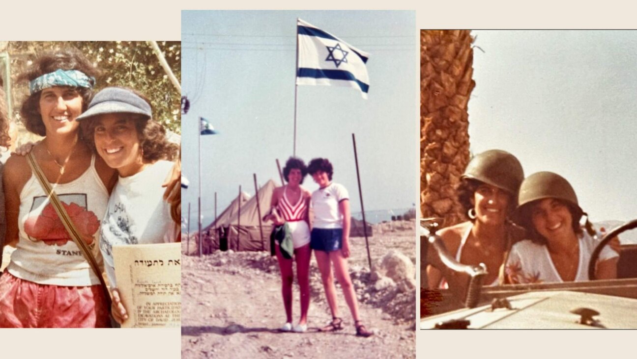 Scenes from Sharon Rosen Leib's time in Israel; Leib appears leftmost in all three photos.