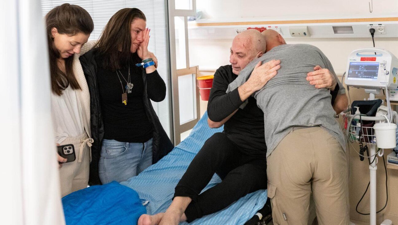 Rescued hostage Louis Har, reuniting with his loved ones in Israel on Monday. 