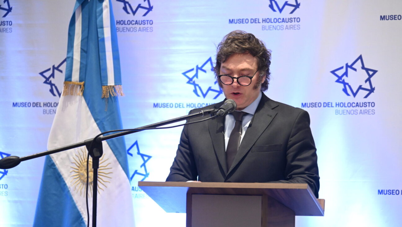 Argentinian President Javier Milei speaks at an event marking International Holocaust Remembrance Day at the Holocaust museum in Buenos Aires, Jan. 26, 2024. (Juan Melamed)