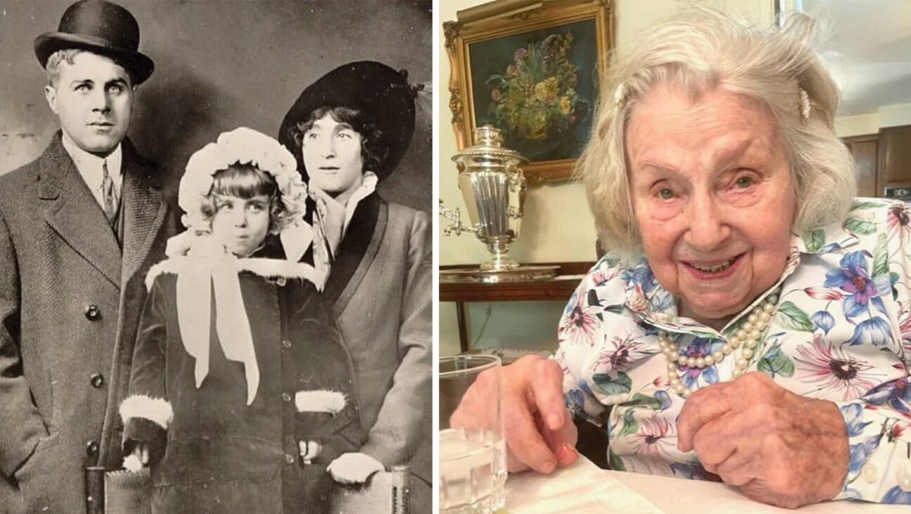 Pearl Berg (aged 3) with her parents Archiebald and Anna (Gerson) Synenberg in 1913; at right, Berg in recent years. (Gerontology Research Institute, Gerry Teitelbaum/Judy Taback)