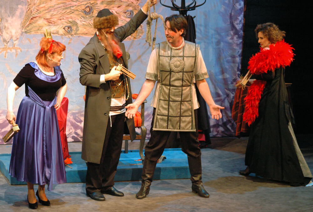 A Purim spiel performance in 2009 at the Jewish Theatre of Warsaw, Poland.