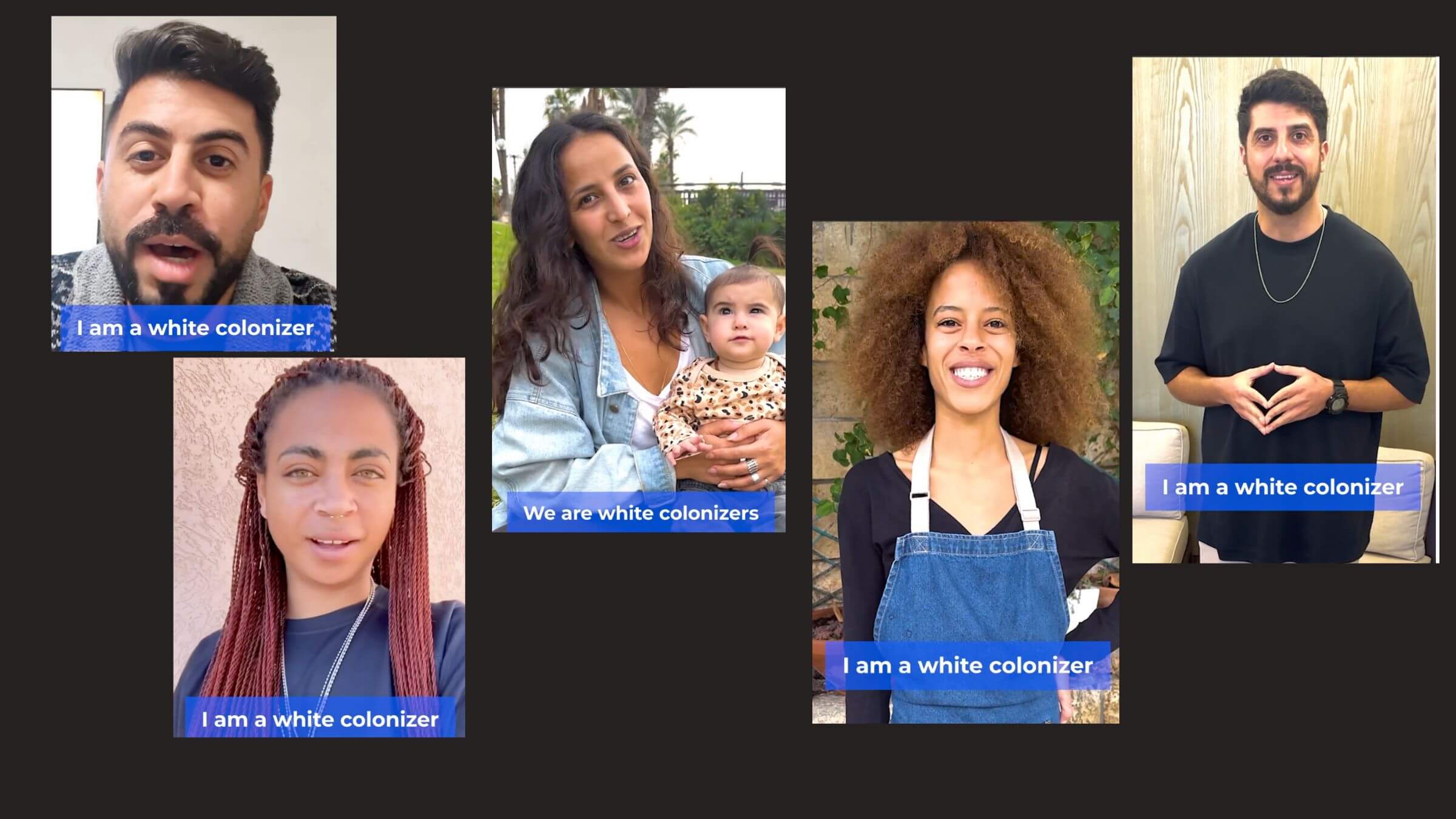 Israelis featured on the @israelsowhite Instagram account, which celebrates diverse Jewish heritage and pokes fun at claims that Israelis are "white colonizers."