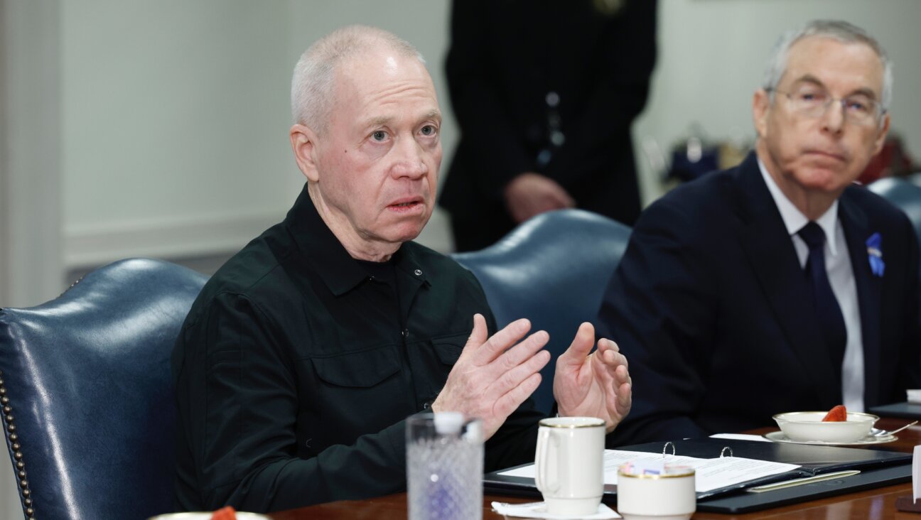 Israeli Defense Minister Yoav Gallant, left, meets at the Pentagon with U.S. Defense Secretary Lloyd Austin (not pictured), March 26, 2024. (Anna Moneymaker/Getty Images)