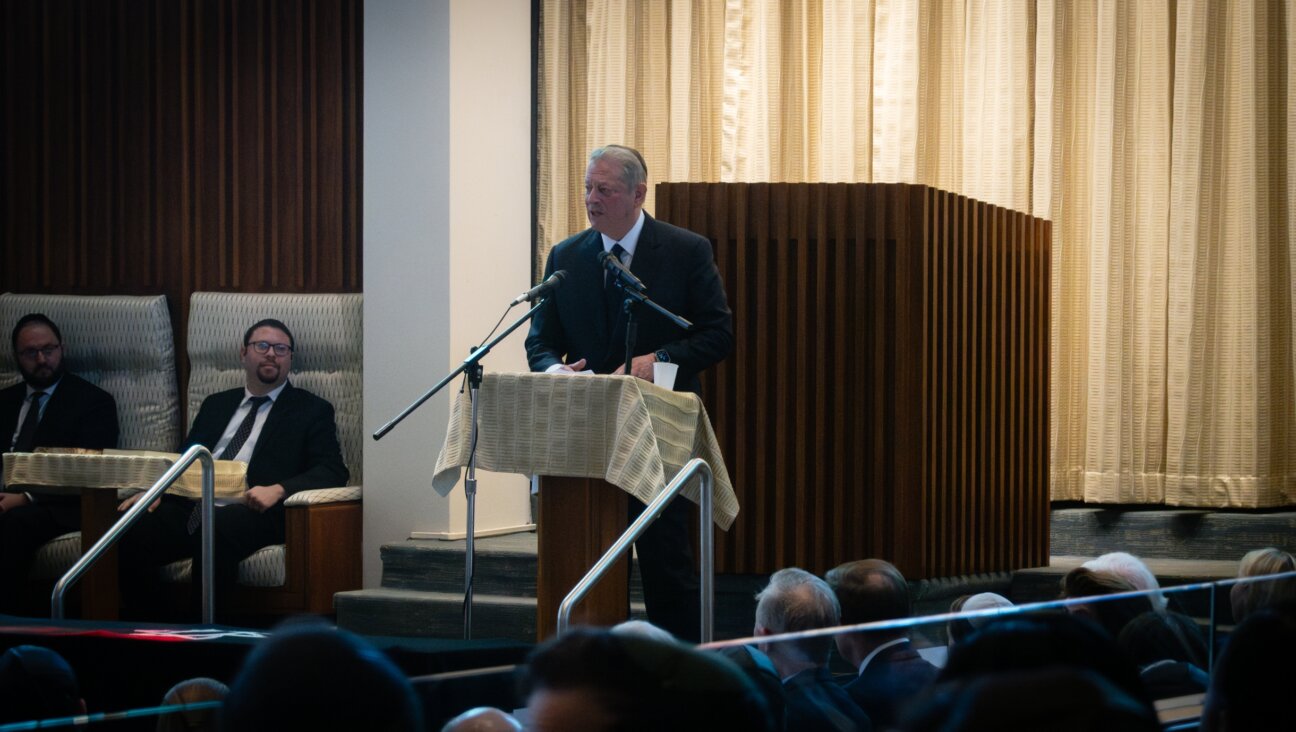 Al Gore speaks at Sen. Joe Lieberman’s funeral in Stamford, Connecticut, March 29, 2024. (Luke Tress)