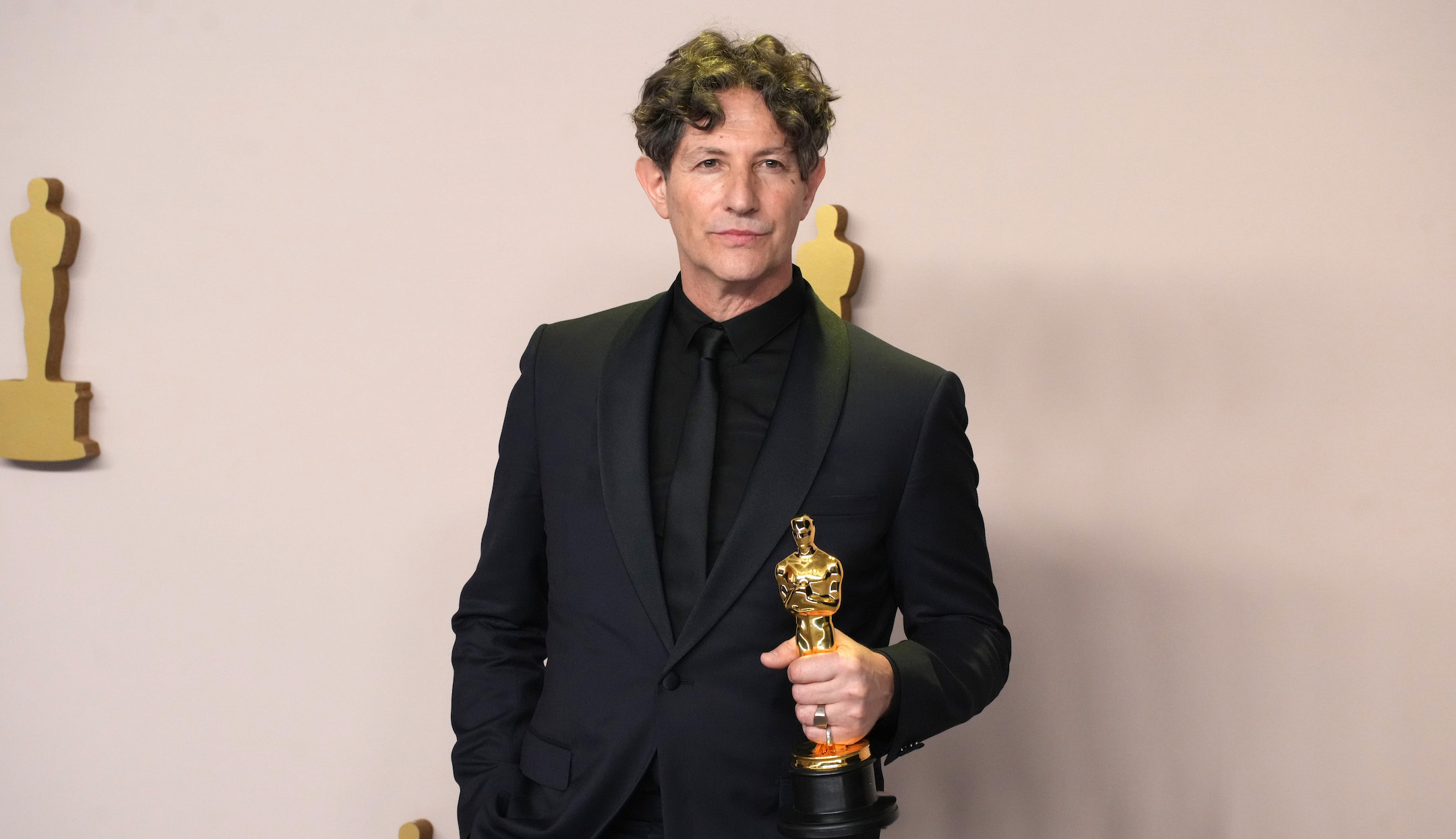 Jonathan Glazer, winner of the Best International Feature Film award for “The Zone of Interest”, onstage in the press room at the 96th Annual Academy Awards. 