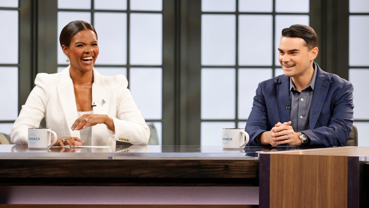 Political commentators Candace Owens and Ben Shapiro are seen on set during a taping of “Candace” on March 17, 2021 in Nashville, Tennessee. (Jason Kempin/Getty Images)