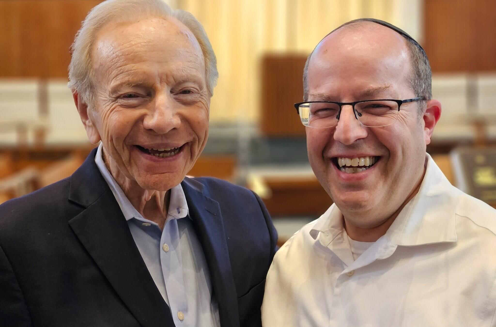 Sen. Joe Lieberman with Rabbi Daniel Cohen in August 2023.