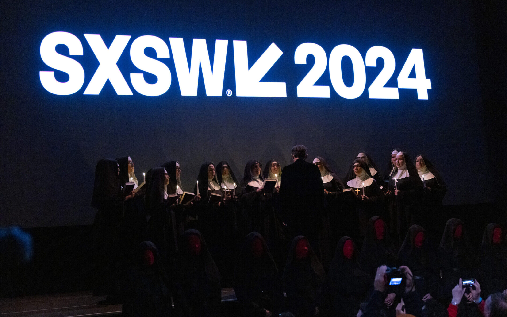 As at many cultural events, artists have protested the Israel-Hamas war at the SXSW 2024 Conference and Festivals held at the Paramount Theatre in Austin, Texas. (Samantha Burkardt/SXSW Conference & Festivals via Getty Images)