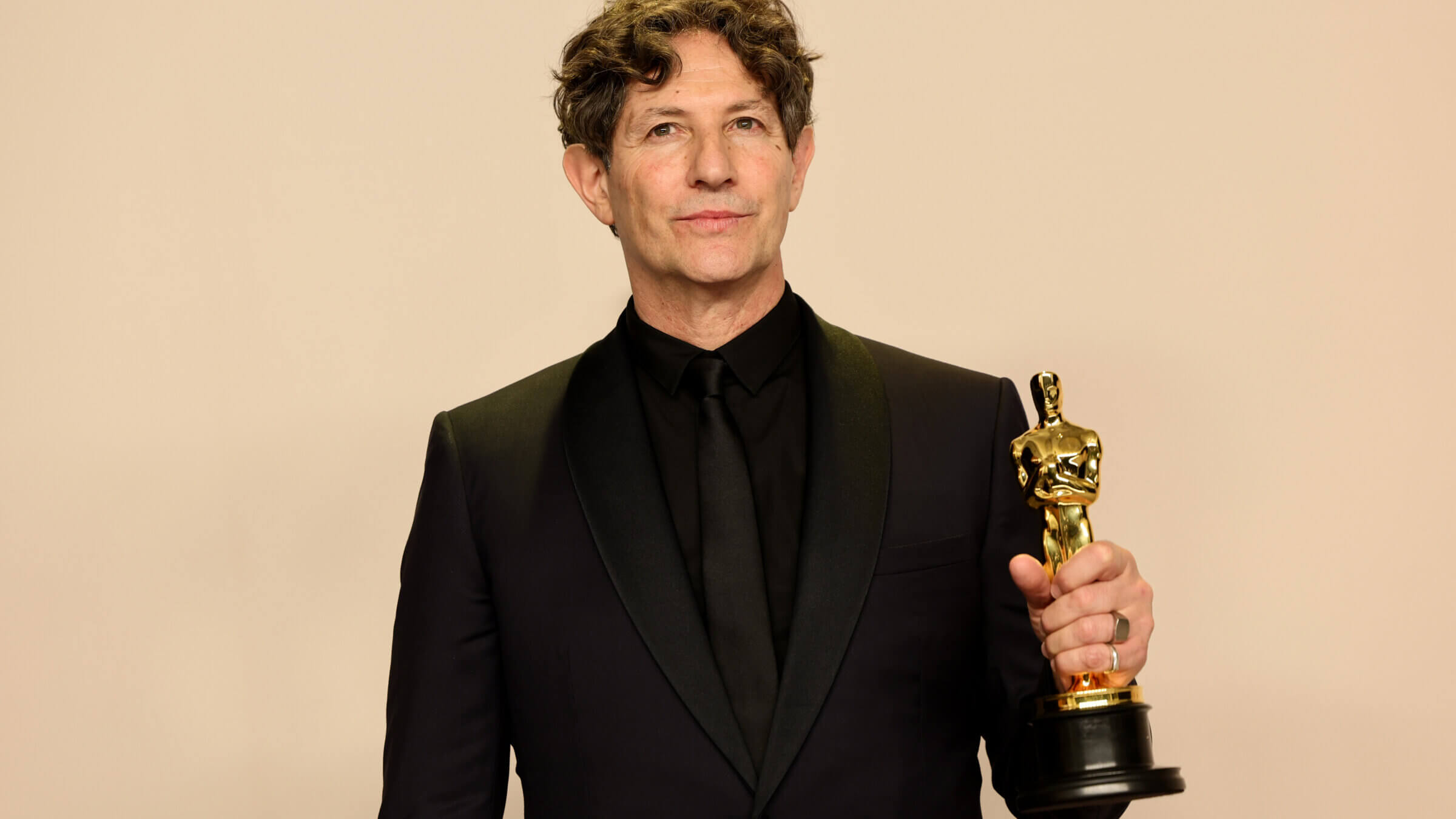 Jonathan Glazer with his Oscar