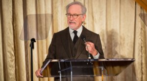 Steven Spielberg speaks at a ceremony at the University of Southern California, March 25, 2024, in Los Angeles.