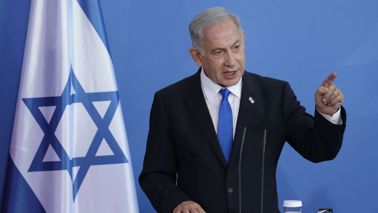 Israeli Prime Minister Benjamin Netanyahu speaks to the media, March 16, 2023 in Berlin, Germany. 