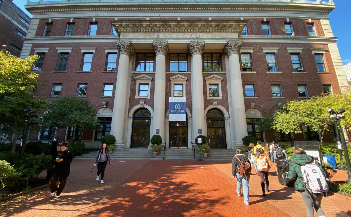 Pro-Palestinian protesters stormed Barnard College’s Milbank Hall on Wednesday.