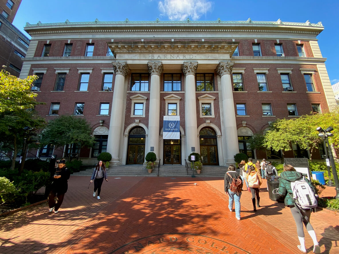 Pro-Palestinian protesters stormed Barnard College’s Milbank Hall on Wednesday.