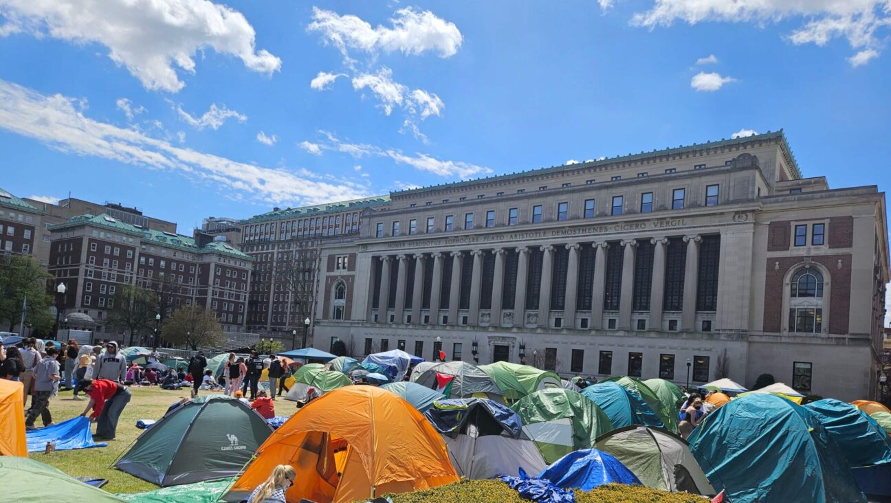 Tents pitched by protesters on the Columbia campus. 