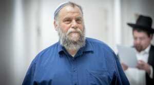 Lehava chairman Benzi Gopstein seen after a court hearing on March 31, 2024. (Chaim Goldberg/Flash90)
