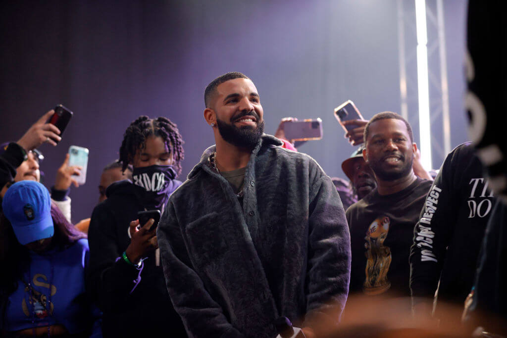 Drake at a 2021 rap battle in Long Beach, California.
