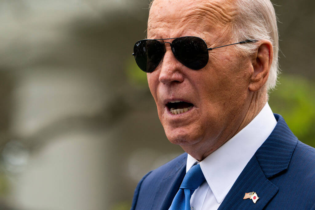 President Joe Biden at a news conference April 10.