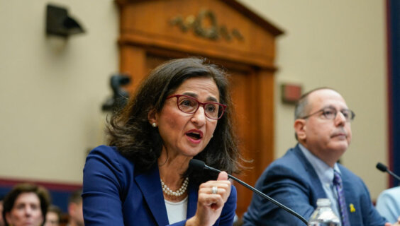 President of Columbia University Dr. Nemat (Minouche) Shafik testifies during a House hearing about antisemitism on college campuses, on April 17, 2024.