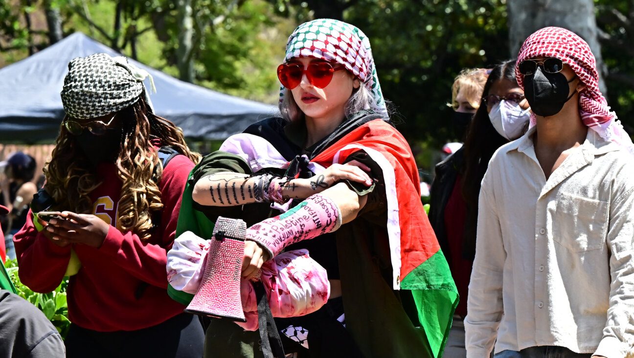 Students attend a pro-Palestinian rally against the Israel-Hamas war on the campus of the University of Southern California on April 24.
