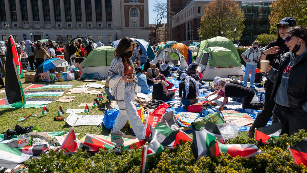 The pro-Palestinian  encampment on the campus of Columbia University on April 22, 2024