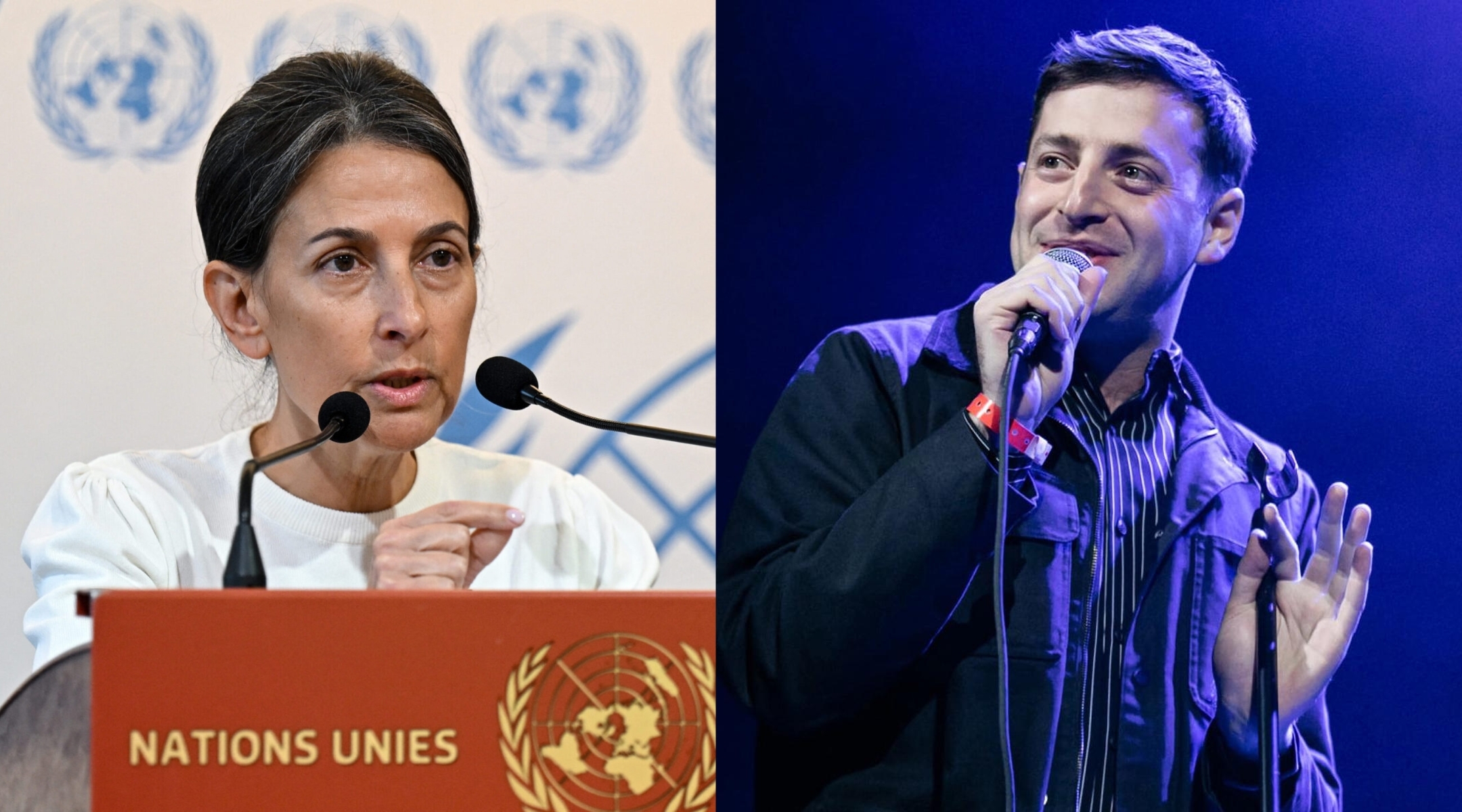 Rachel Goldberg-Polin and Alex Edelman appear on the Time 100 list for 2024. (Images via Stephanie Augello, Fabrice Coffrini/AFP via Getty Images)