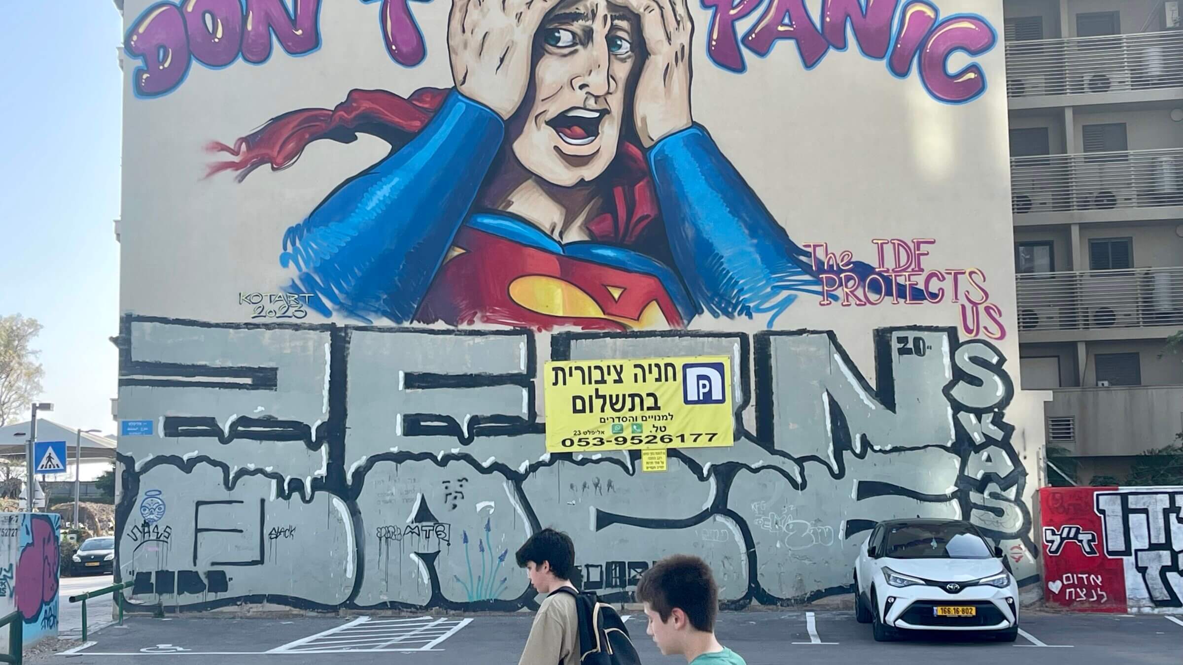 A mural in Tel Aviv's Florentine neighborhood captures the mood in post-Oct. 7 Israel.