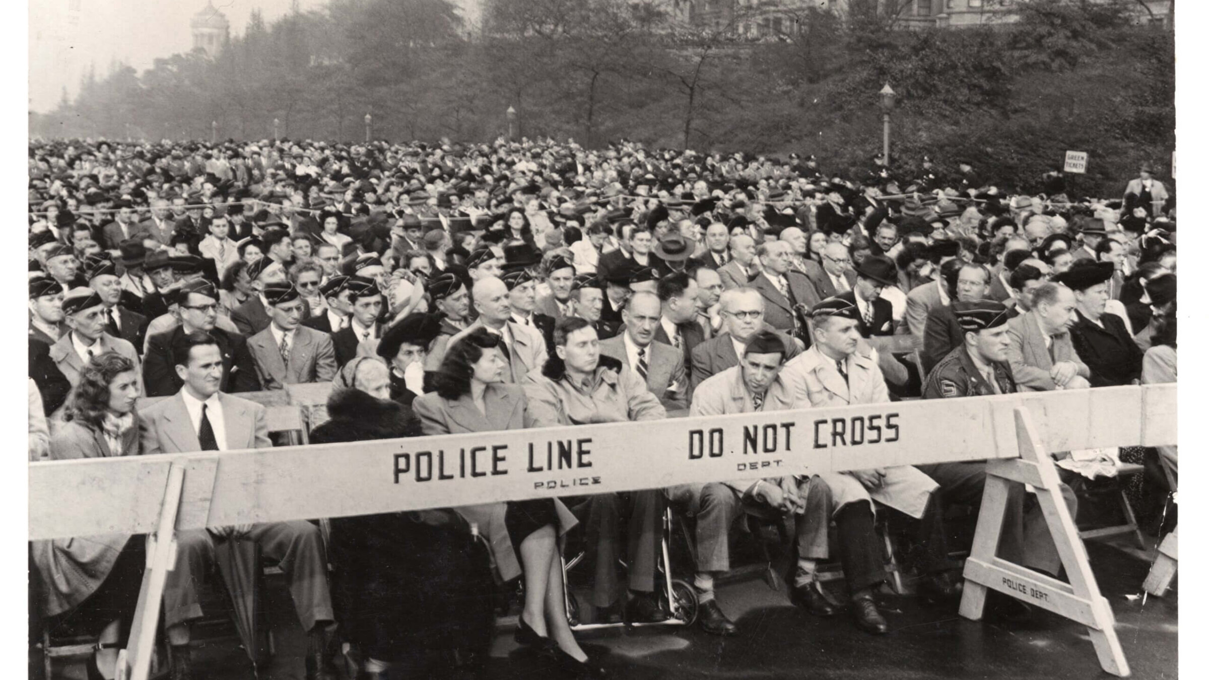 New York, 1947 - Cornerstone laying ceremony for Holocaust Memorial planned for Riverside Drive.