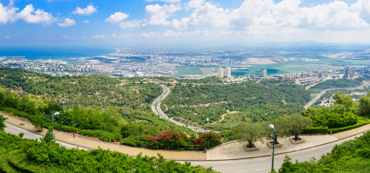 A Panoramic view of Haifa viewed from the Haifa University campus.