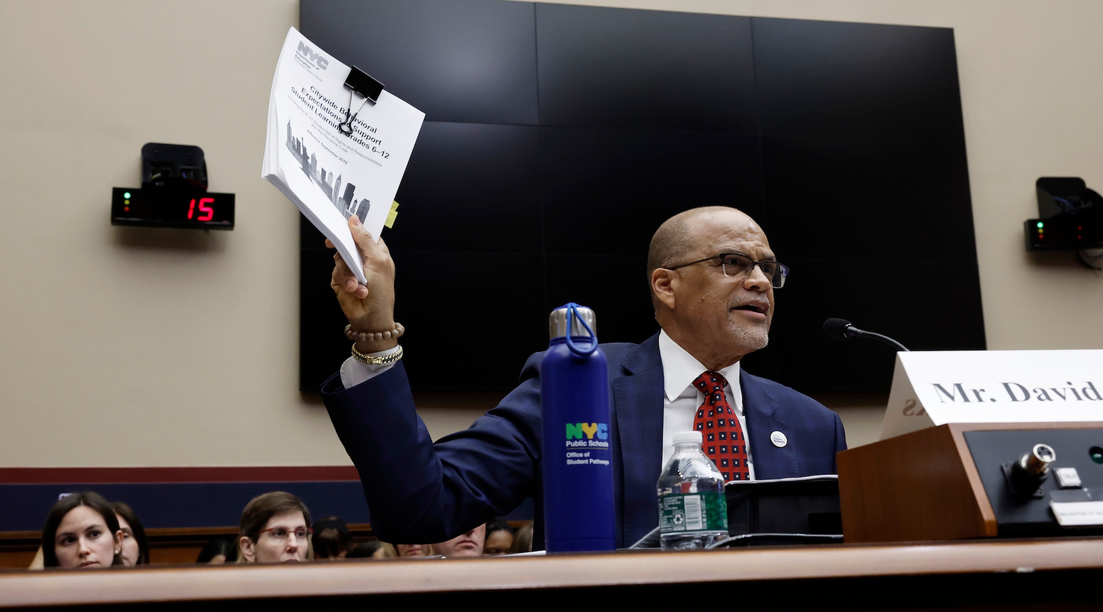David Banks, Chancellor of New York City Public Schools, speaks during a hearing with subcommittee members of the House Education and the Workforce Committee in the Rayburn House Office Building in Washington, D.C., May 8, 2024. (Anna Moneymaker/Getty Images)
