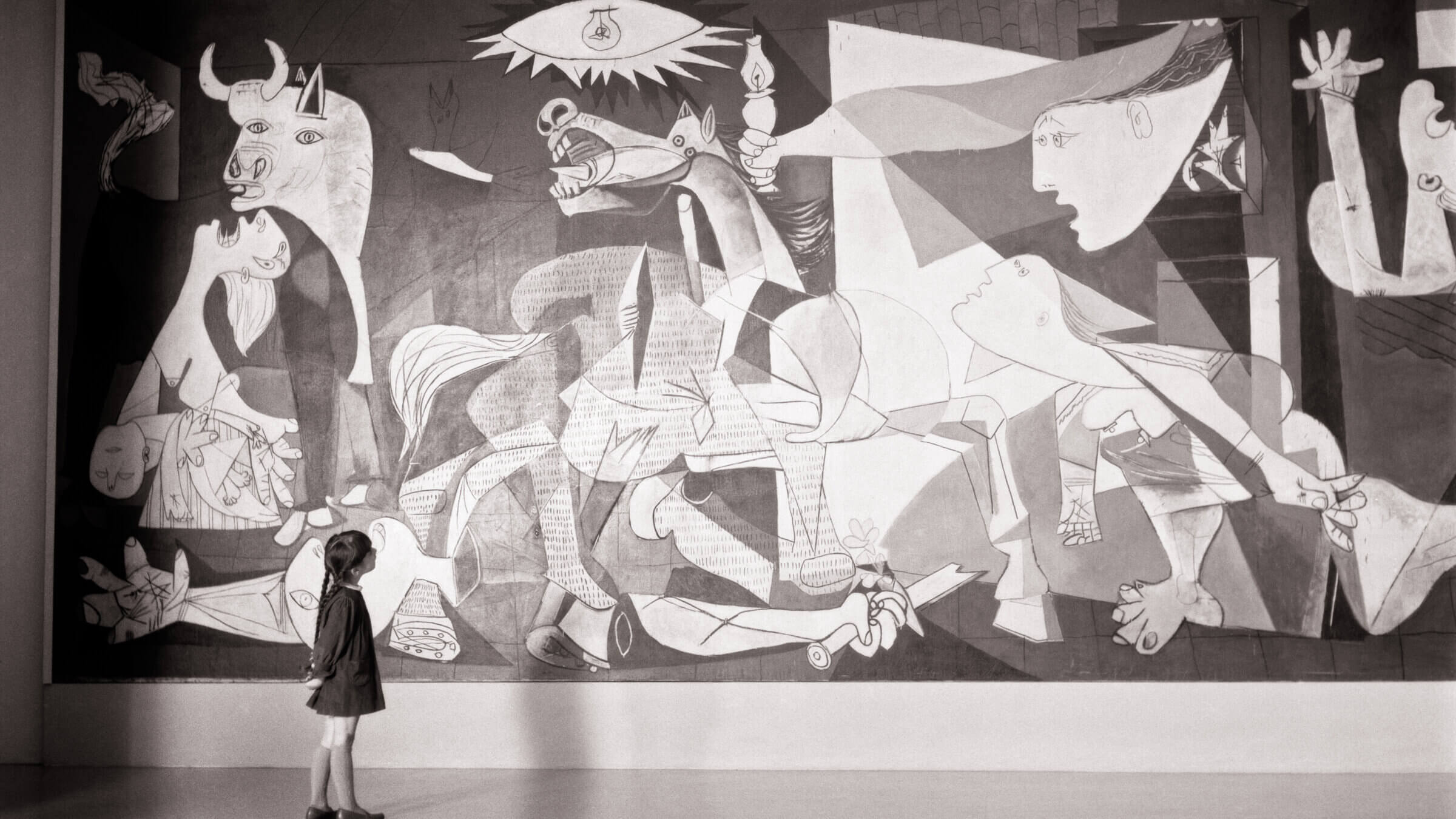 Does this child see the anti-war in Picasso's <i>Guernica</i> or something else entirely?
