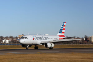 An American Airlines plane at LaGuardia Airport.