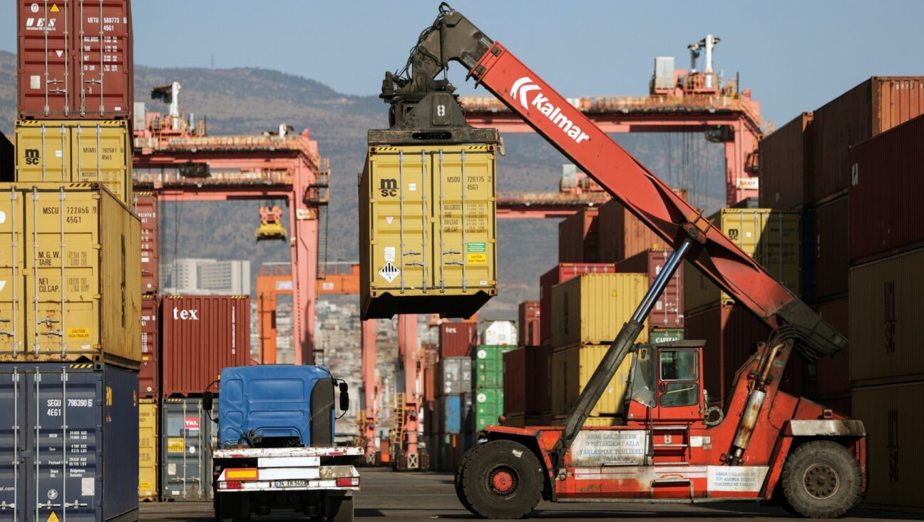 Cargo containers are seen at the Port of Izmir in Izmir, Turkey, on May 6, 2024, shortly after Turkey’s decision to halt trade with Israel. (Mustafa Kaya/Xinhau News Agency via Getty Images)