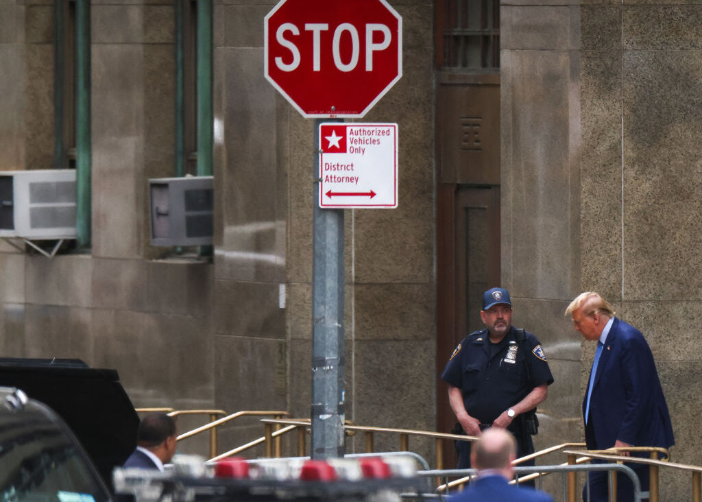 Former U.S. President Donald Trump leaves the courthouse at the end of the day of his trial for allegedly covering up hush money payments linked to extramarital affairs, on May 9, 2024. 