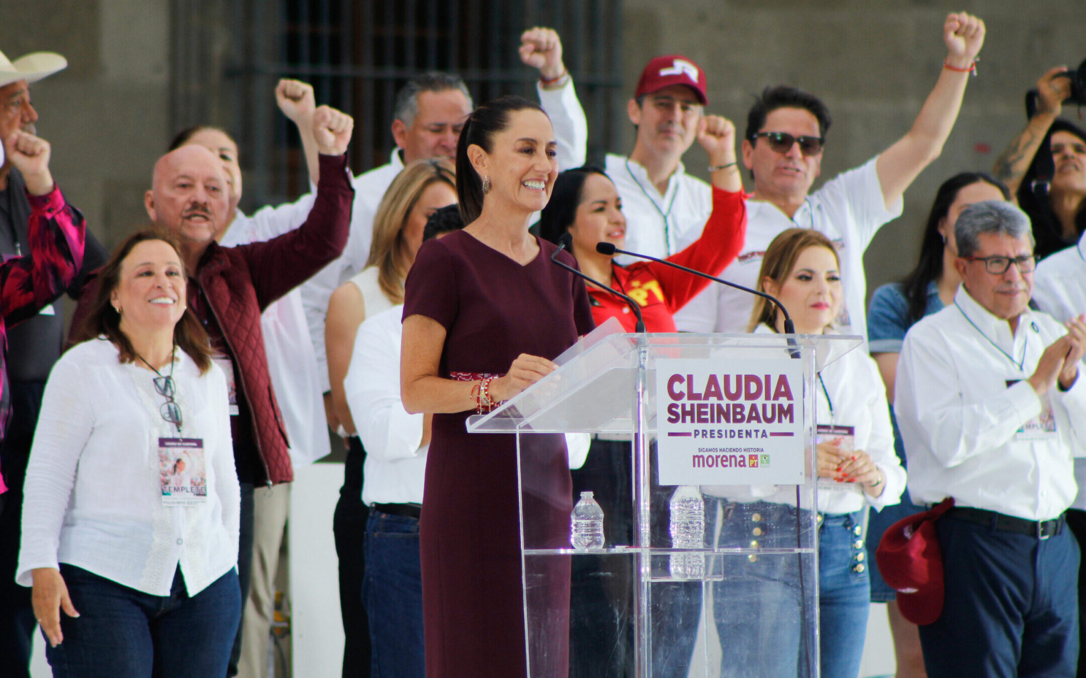 Mexican presidential candidate Claudia Sheinbaum speaks during the 2024 closing campaign event in Mexico City, Mexico, May 29, 2024. (Brigette Reyes/ObturadorMX/Getty Images)
