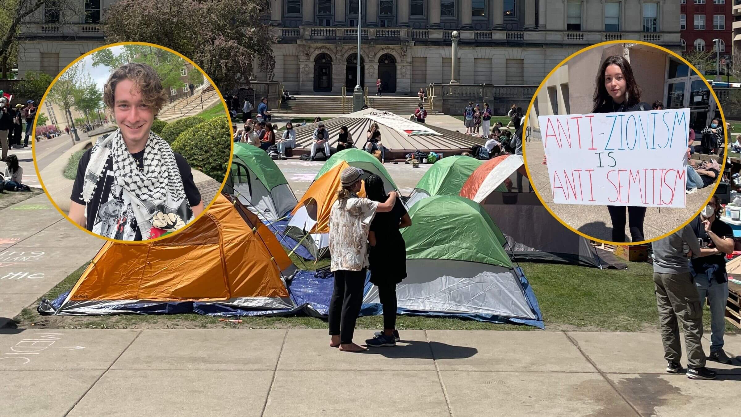 Pro-Palestinian and pro-Israel student activists and the pro-Palestinian encampment at the University of Wisconsin-Madison which protesters on Friday agreed to take it down in exchange for concessions from the administration.