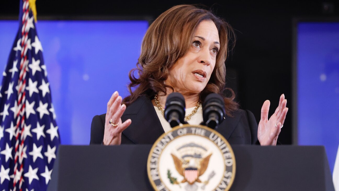 U.S. Vice President Kamala Harris gives remarks on conflict-related sexual violence at an event in the Eisenhower Executive Office Building, adjacent to the White House, June 17, 2024. (Anna Moneymaker/Getty Images)
