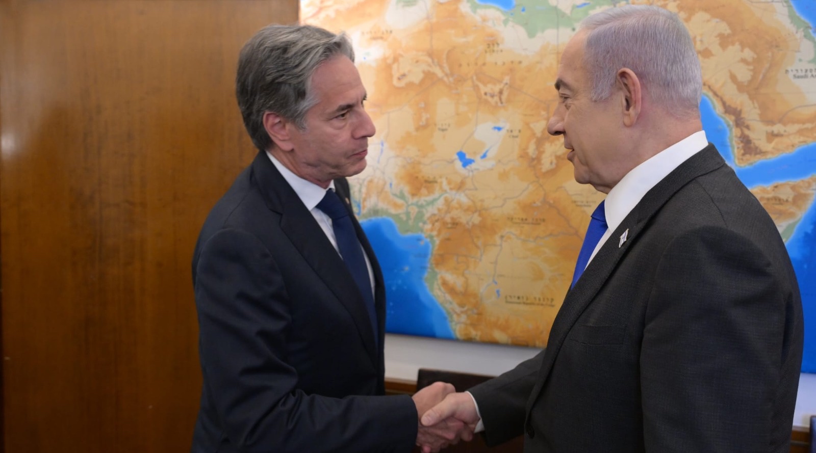 U.S. Secretary of State Antony Blinken, left, meets with Israeli Prime Minister Benjamin Netanyahu at the prime minister’s office in Jerusalem, June 10, 2024. (Amos Ben-Gershom/Israel Government Press Office)