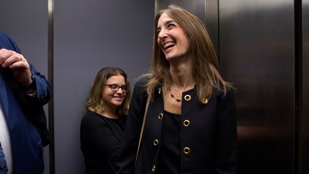 Democrat Eileen Filler-Corn of Fairfax County rides the elevator down from her office in the Pocahontas Building in Richmond, Virginia, Dec. 18, 2018. (Julia Rendleman for the Washington Post)