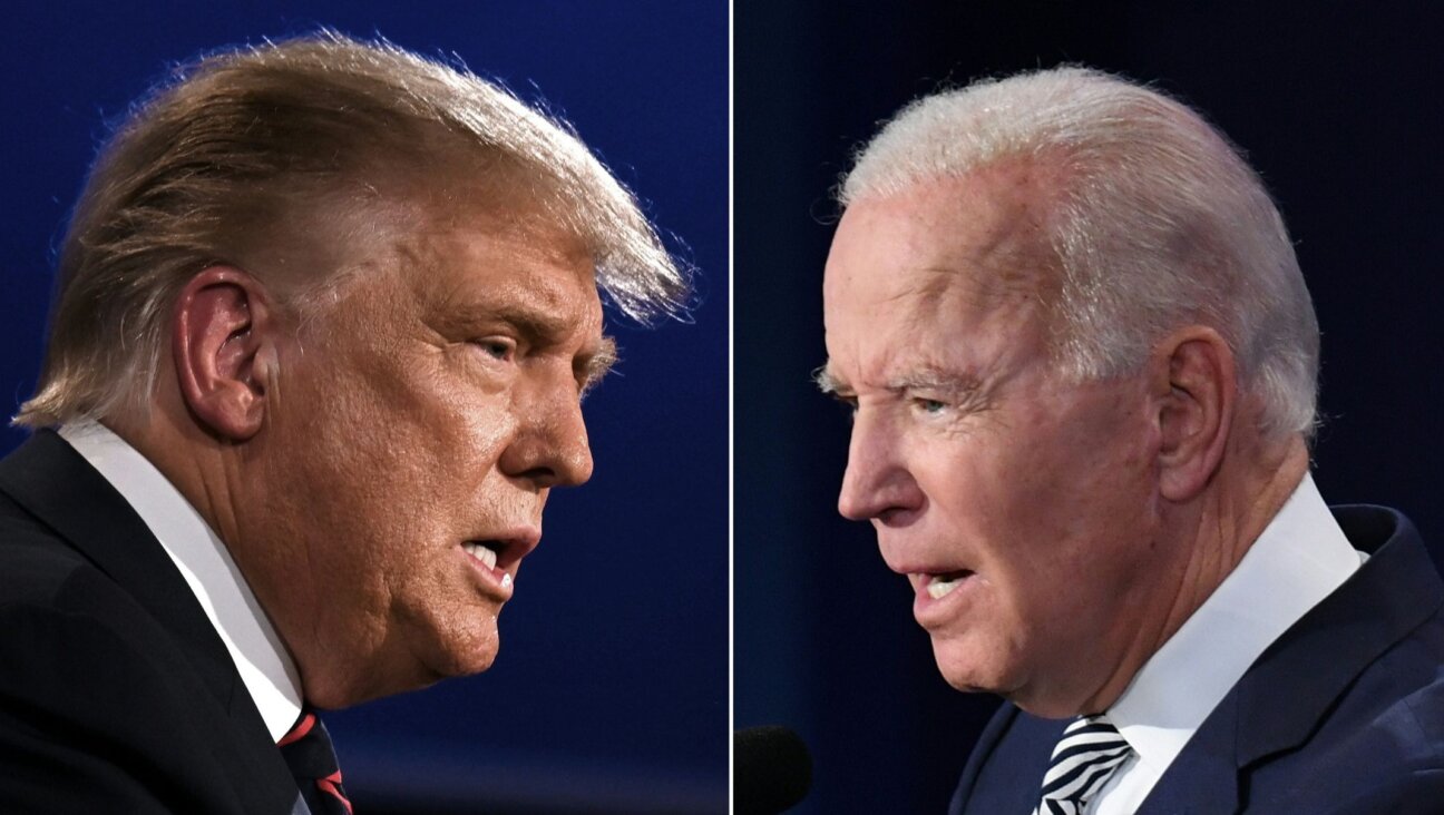 This combination of pictures created on September 29, 2020 shows Donald Trump and Joe Biden squaring off during the first presidential debate at the Case Western Reserve University and Cleveland Clinic in Cleveland, Ohio, Sept. 29, 2020. (Jim Watson/Saul Loeb)